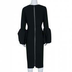 Pre Owned Roksanda Black Knit Bell Cuff Detail Margot Dress M