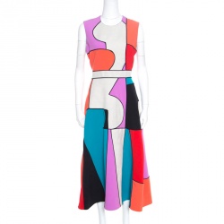 Roksanda Ilincic Colorblock Canvas Paneled Sleeveless Ossington Midi Dress M