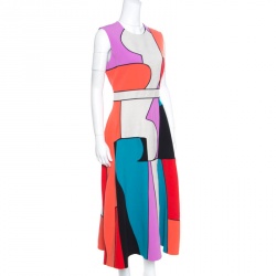 Roksanda Ilincic Colorblock Canvas Paneled Sleeveless Ossington Midi Dress M