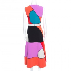 Roksanda Ilincic Colorblock Canvas Paneled Sleeveless Ossington Midi Dress M