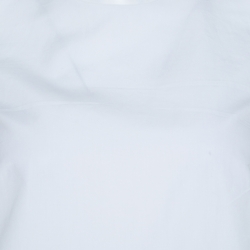 Pre Owned توب روكساندا ايلينسيك تروفاوت أكمام بوبلين بيل قطن أبيض S