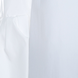 Pre Owned توب روكساندا ايلينسيك تروفاوت أكمام بوبلين بيل قطن أبيض S