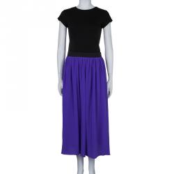 Pre Owned Roksanda Ilincic Blue Silk Gathered Skirt L