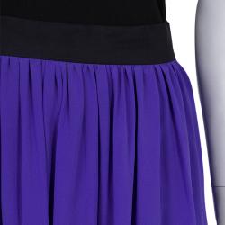 Pre Owned Roksanda Ilincic Blue Silk Gathered Skirt L