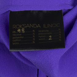 Pre Owned Roksanda Ilincic Blue Silk Gathered Skirt L