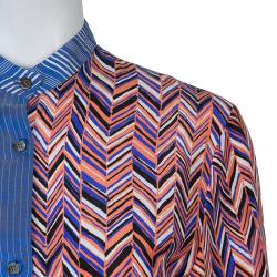 Pre Owned Roksanda Ilincic Blue Striped Silk Top S