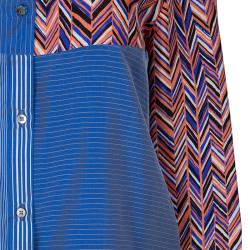 Pre Owned Roksanda Ilincic Blue Striped Silk Top S