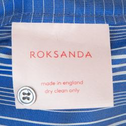 Pre Owned Roksanda Ilincic Blue Striped Silk Top S