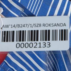 Pre Owned Roksanda Ilincic Blue Striped Silk Top S