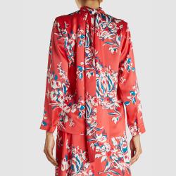 Roksanda Red Aulna Floral Print Silk Blouse UK 16