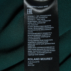 Pre Owned Roland Mouret Green Satin Crepe Cape Gown S