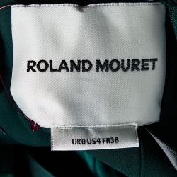 Pre Owned Roland Mouret Green Satin Crepe Cape Gown S