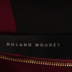 Pre Owned Roland Mouret Burgundy Wool Crepe Peplum Sawleigh Dress M