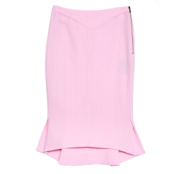 Pre Owned Roland Mouret Light Rose Double Wool Crepe Nash Skirt S