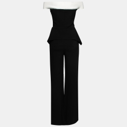 Pre Owned Roland Mouret Black Crepe Off-Shoulder Danielson Jumpsuit S