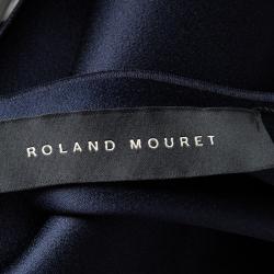 Pre Owned Roland Mouret Navy Blue Double-Faced Satin Eugene Top M