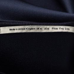 Pre Owned Roland Mouret Navy Blue Double-Faced Satin Eugene Top M