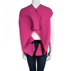 Roland Mouret Pink Wool Asymmetric Draped Eugene Top S