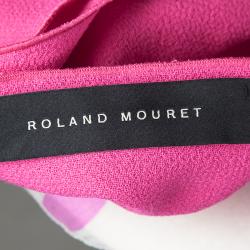 Roland Mouret Pink Wool Asymmetric Draped Eugene Top S
