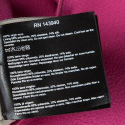 Roland Mouret Pink Wool Asymmetric Draped Eugene Top S
