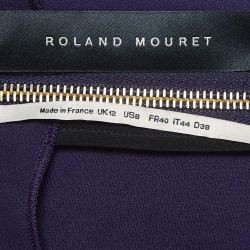 Pre Owned Roland Mouret Purple Crepe Ruffled Midi Dress M