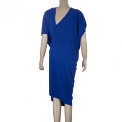 Pre Owned Roland Mouret Purple Viscose Drape Dress M