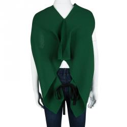 Pre Owned Roland Mouret Green Wool Asymmetric Draped Eugene Top M