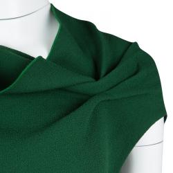 Pre Owned Roland Mouret Green Wool Asymmetric Draped Eugene Top M