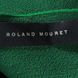 Pre Owned Roland Mouret Green Wool Asymmetric Draped Eugene Top M