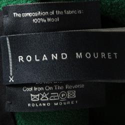 Pre Owned Roland Mouret Green Wool Asymmetric Draped Eugene Top M