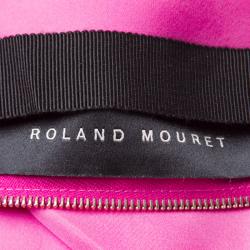 Pre Owned Roland Mouret Pink Silk Draped Cutout Back Contrast Tie Detail Sleeveless Dress M