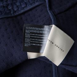 Pre Owned Roland Mouret Navy Blue Textured Penfold Cutout Detail Jacket L