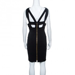 Pre Owned Roland Mouret Black Cutout Stretch Crepe Altamira Mini Dress M
