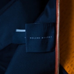 Pre Owned Roland Mouret Orange and Black Paneled Ajanta Peplum Top S