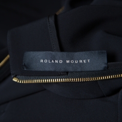 Pre Owned Roland Mouret Monochrome Wool Colorblock V Neck Shift Dress L