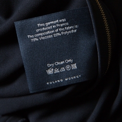 Pre Owned Roland Mouret Black Crepe Knit Draped Featherstone Evening Gown L