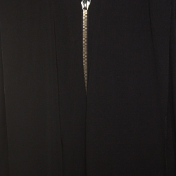 Pre Owned Roland Mouret Black Crepe Knit Draped Featherstone Evening Gown L