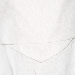 Pre Owned Roland Mouret Beige Textured Crepe Wicklow Angular Peplum Top L