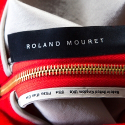 Pre Owned Roland Mouret Lipstick Red Crepe Wool One Shoulder Pernice Cocktail Dress S