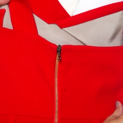 Pre Owned Roland Mouret Lipstick Red Crepe Wool One Shoulder Pernice Cocktail Dress S