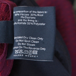 Pre Owned Roland Mouret Bordeaux Ostrich Wool Axele Sheath Dress M