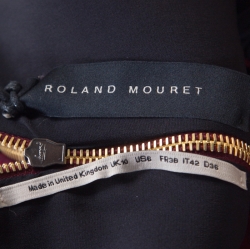 Pre Owned Roland Mouret Bordeaux Ostrich Wool Axele Sheath Dress M