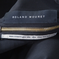 Pre Owned Roland Mouret Black Satin Sleeveless Fitted Dress S