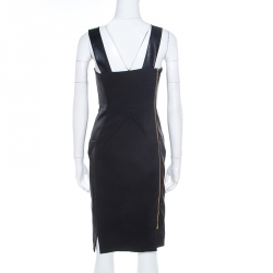 Pre Owned Roland Mouret Black Satin Sleeveless Fitted Dress S