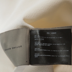 Pre Owned Roland Mouret Cream Wool Crepe Open Back Eugene Top M