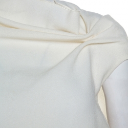 Pre Owned Roland Mouret Cream Wool Crepe Open Back Eugene Top M