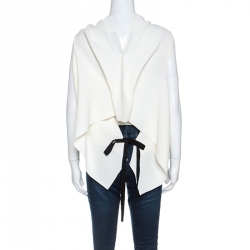 Pre Owned Roland Mouret Cream Wool Crepe Open Back Eugene Top M