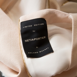 Pre Owned Roland Mouret Cream Wool Crepe Short Sleeve Tourney Dress L