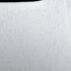 Pre Owned Roland Mouret White Puckered Stretch Knit Hewer Flute Skirt L