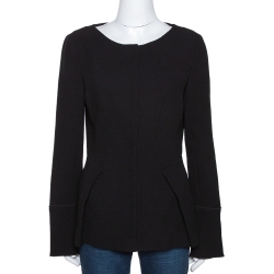 Roland Mouret Black Wool Rossini Peplum Jacket M